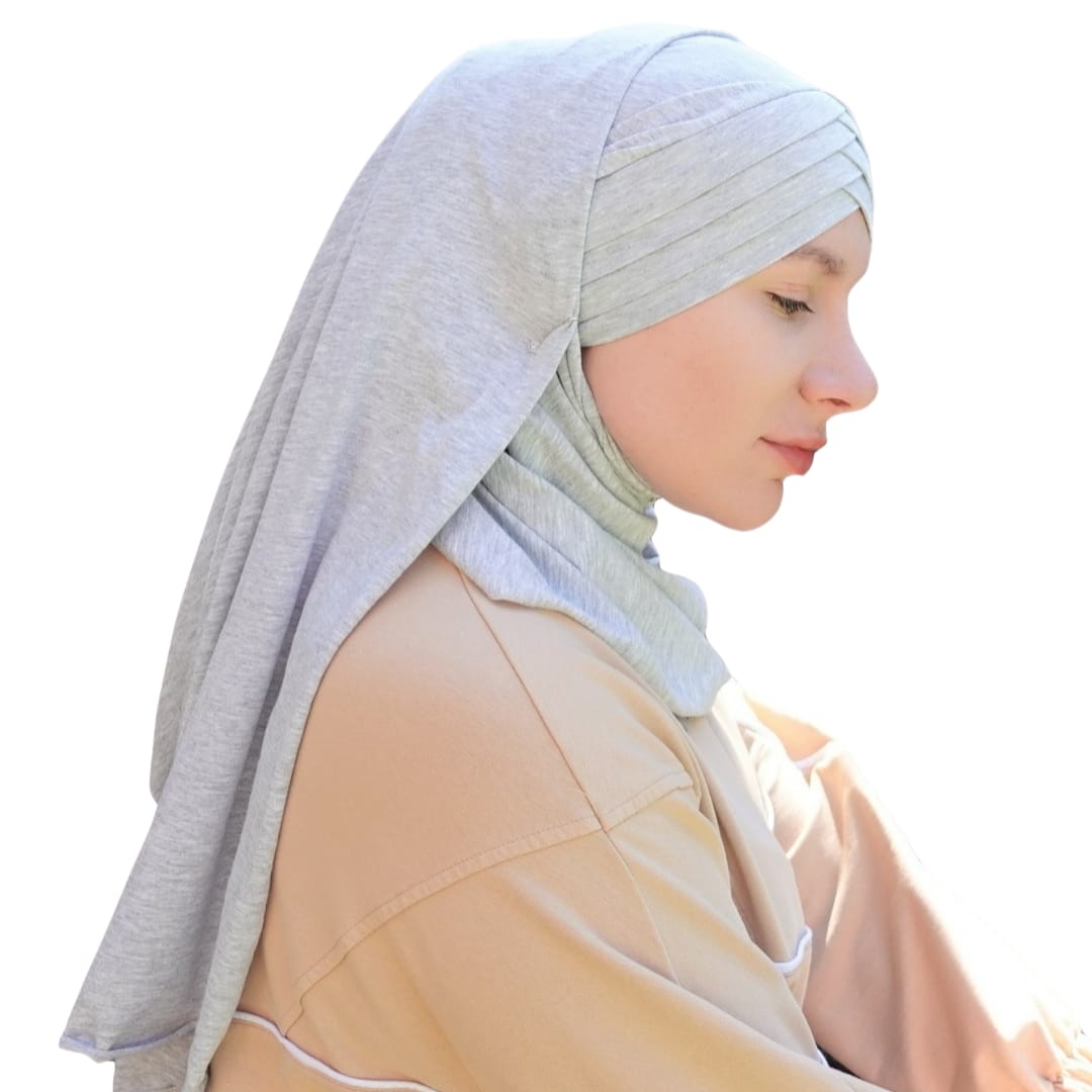 Light Grey - Rose Petal Hijab