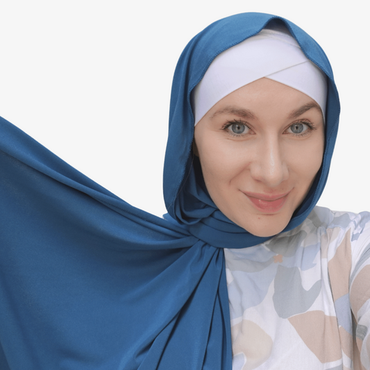 Jersey Hijab - Ocean Blue