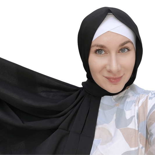 Medina Silk Hijab - Black