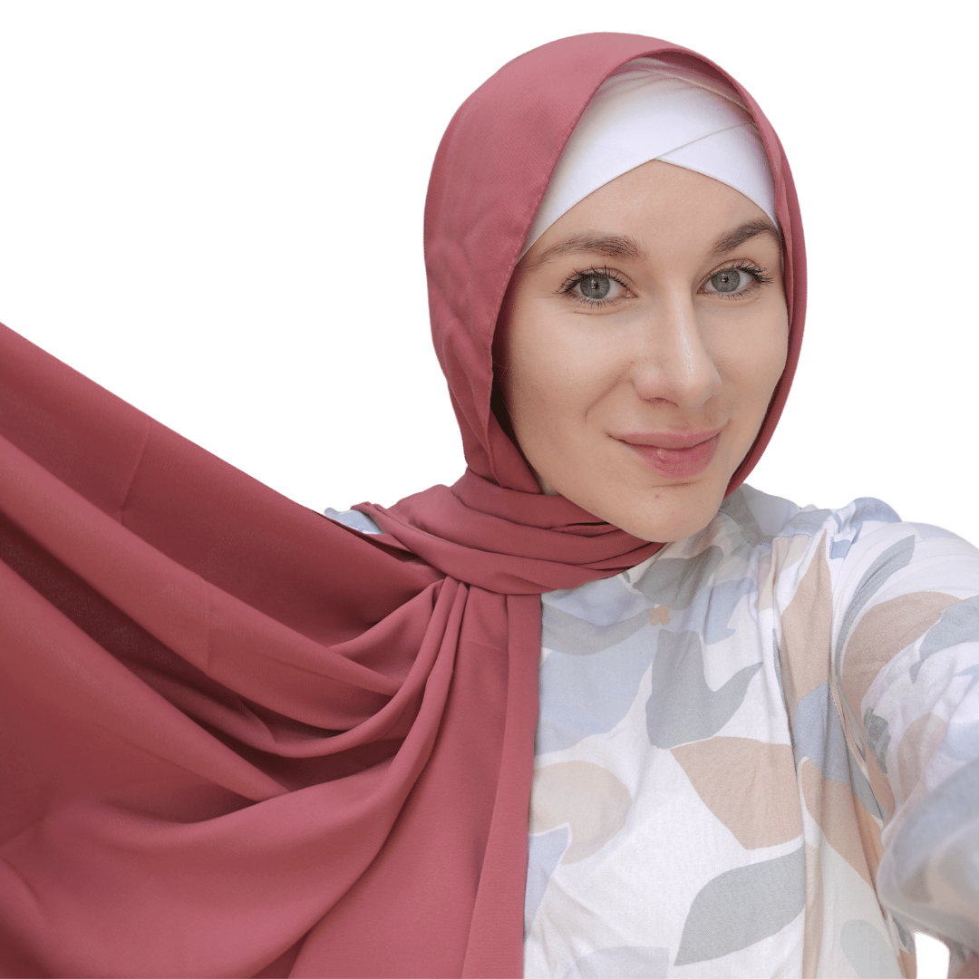 Medina Silk Hijab - Dark Pink
