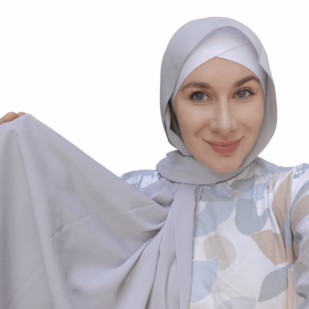 Medina Silk Hijab - Grey
