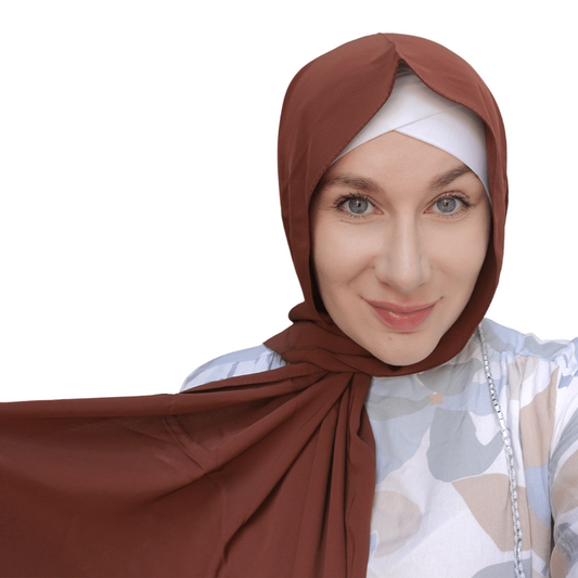 Medina Silk Hijab - Brown