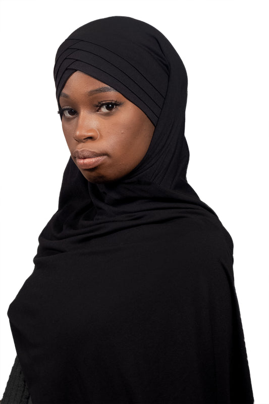 Black - Rose Petal Hijab