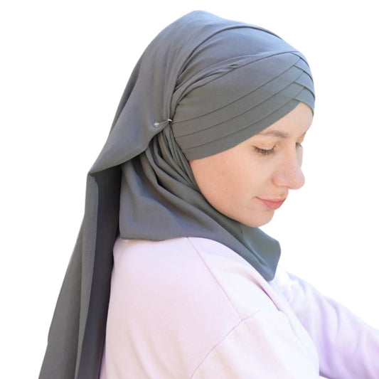 Dark Grey - Rose Petal Hijab